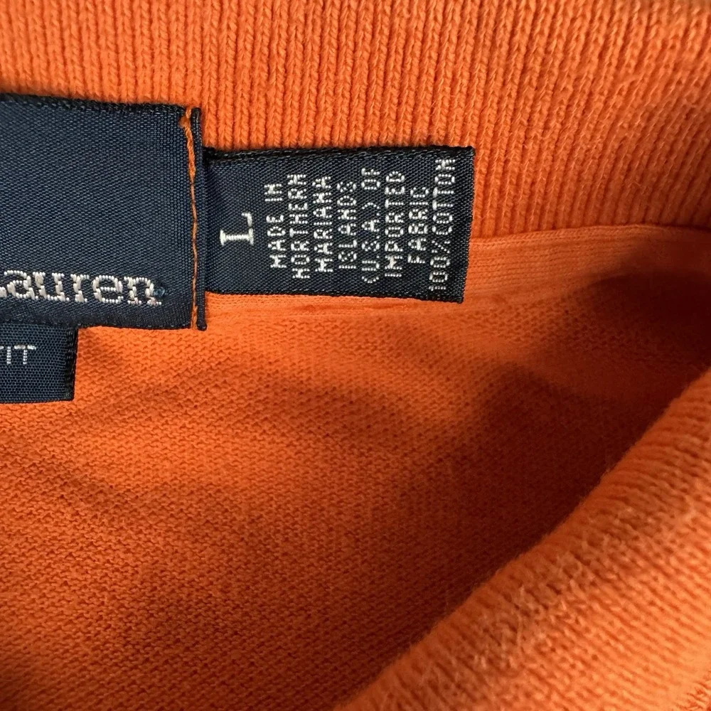 Polo Ralph Lauren Golf Shirt Mens Large Orange Cotton Short Sleeve Custom Fit